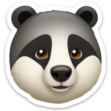 A Badger nestled into a bear sticker