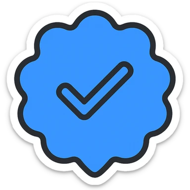Instagram blue verification checkmark badge, clean and modern, suitable for use as an icon or emoji sticker