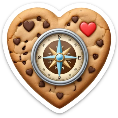 cookie heart with compass sticker