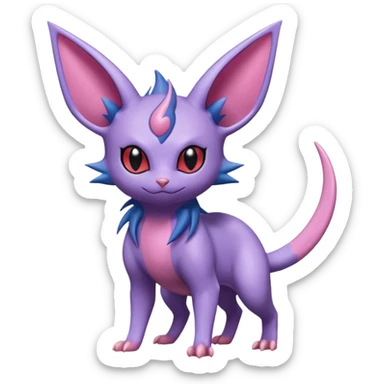 Sneasel-Nidorino-Espeon-Noibat-Purrloin-Fakémon-hybrid-creature (full body)  sticker