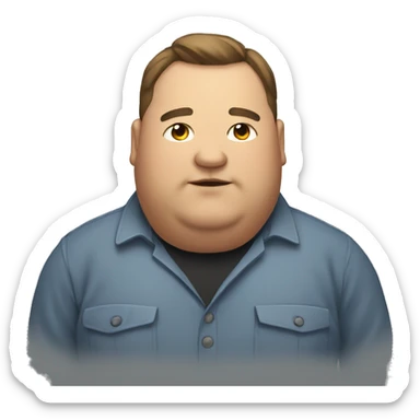 Fat man with overshirt profile picture sticker