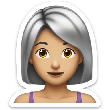 girred black hair sticker