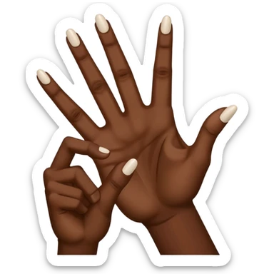 Make the ysl hand sign, but make the hand dark skin, only 4 fingers, with the index and middle finger up and the thumb up, every other finger down. Only 1 hand  sticker