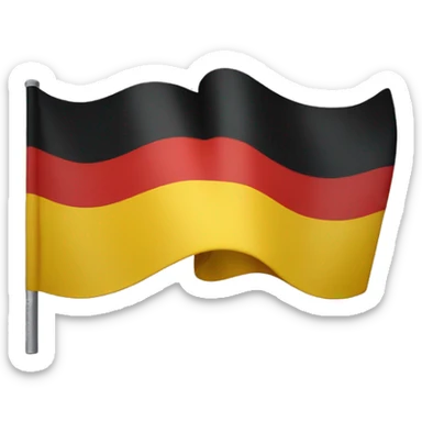 A tricolor flag with red on top and bottom and yellow in the middle sticker