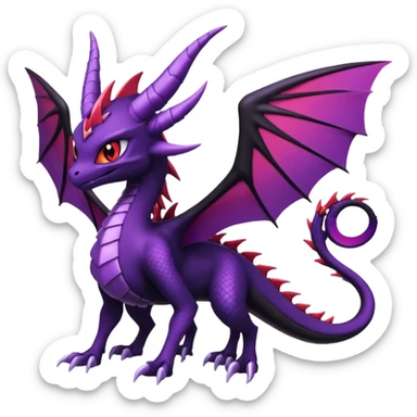 Spyro-Cynder-Yveltal-Lunala-Fakémon-hybrid-creature (full body)  sticker