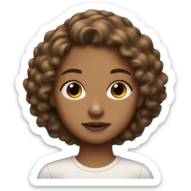 brown haired girl portrait lightskin  sticker