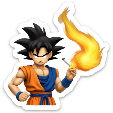 Super SAIYAN goku smoking a cigarette sticker