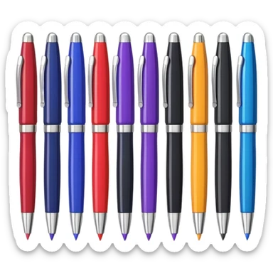 A row of fountain pens sticker