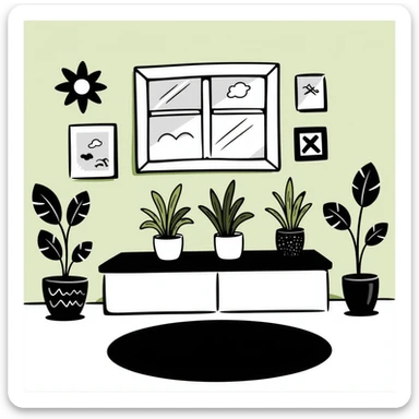 olive green bedroom plants with frames sticker