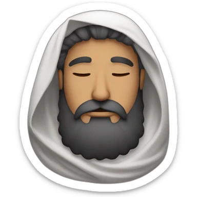 An arab with a big beard sleeping sticker