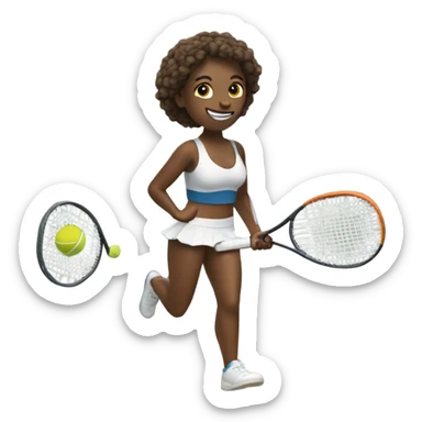 make a tennis player playing on a beach  sticker