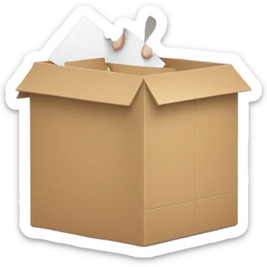 create me an emoji that shows a hand placing something in a donations box sticker