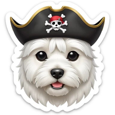 West Highland White Terrier dog as a pirate  sticker