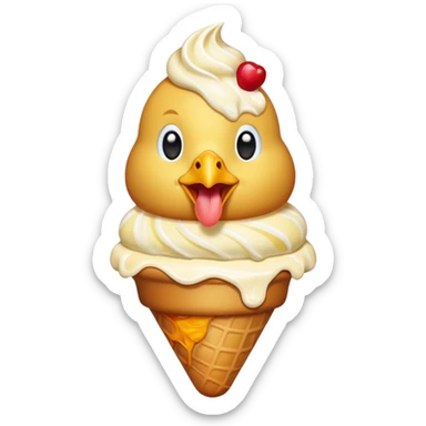 Chiken with ice cream  sticker