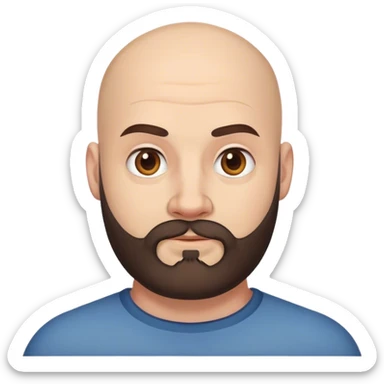 bald heavyset white man with dark brown beard intimate sfw sticker