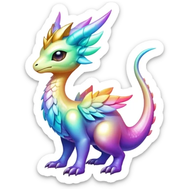 Epic divine legendary complex detailed iridescent gradients aesthetic-scenery-Fakémon-creature sticker
