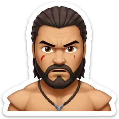 Khal Drogo  angry wihtout crown   from Games of throne character face only front face sticker