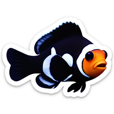Black photom clownfish sticker