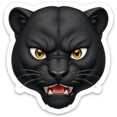 angry panther bust  sticker