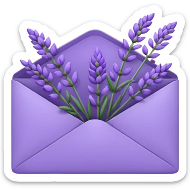 a closed lavender flowers envelope  sticker