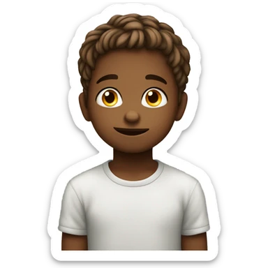 Very cute child who is a little sad and smiles on his face. A butiful background  sticker