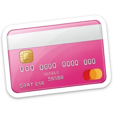 mix pink and white bank and credit card sticker
