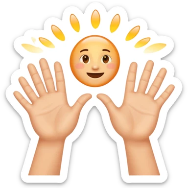 Realistic hands clapping, joyful celebration, focus on hands, motion blur, bright background sticker