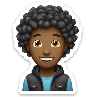 an emoji which shows that a person is very excited and the person can be a teenager. the hairs can be black and the skin tone can be fair and the eyes can be look like stars to show excitement. sticker
