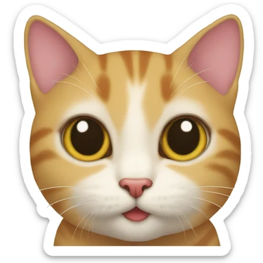 cat make a kiss sticker