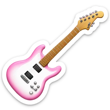 Pink and white Electro guitar  sticker