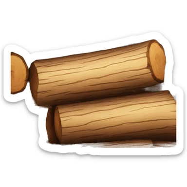 wooden log sticker