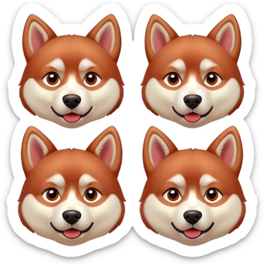 Red Siberian husky with different emotion facial expressions sticker