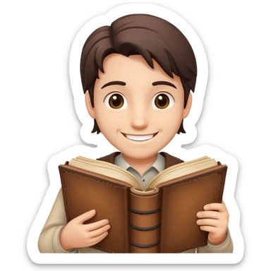 storyteller with book sticker