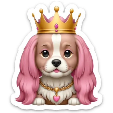 bana şaşkın suratlı yavru king charles köpek yüzü yarat, dişi köpek ve yavru olduğu belli olsun sticker