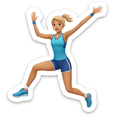 Person doing aerobics workout, jumping with enthusiasm in a gym sticker