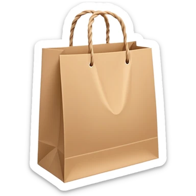 A shopping bag with twisted handles and slight crinkles sticker