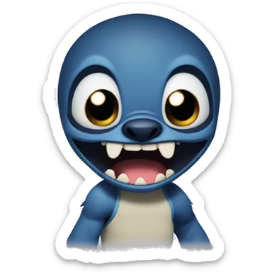 A very very scary version of Stitch  sticker