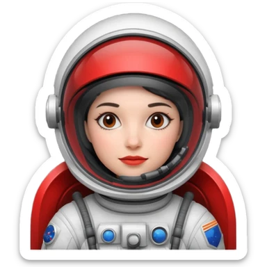 woman,  astronaut, red and black design sticker