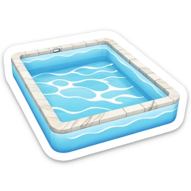 Outdoor white marble pool sticker