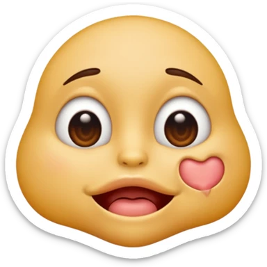 

I'd like an emoji with slightly squinty eyes, a mouth giving a tight kiss with little creases around the lips sticker