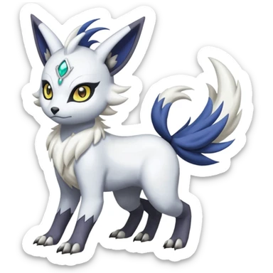 Garurumon-Meloetta-Renamon-Absol-fusion-hybrid-creature (full body) sticker
