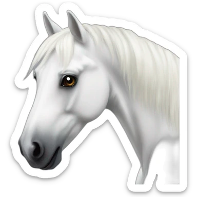 White stallion mustang heart eyes sticker