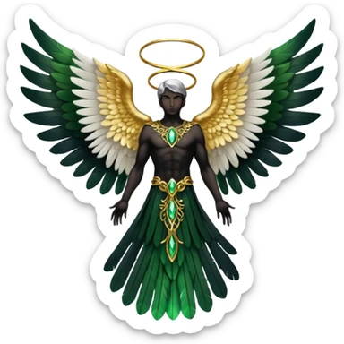 I would like to create unique wings I can use in my poem titles for the Archangels: Lucifer, Michael, Gabriel, Raphael, and Uriel. Please only include the WINGS portion and no body or head. sticker