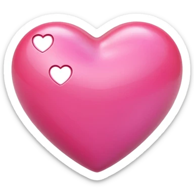 Apple-style 3D emoji of a shiny pink  heart, smooth and glossy surface, simple and elegant design, no background. sticker