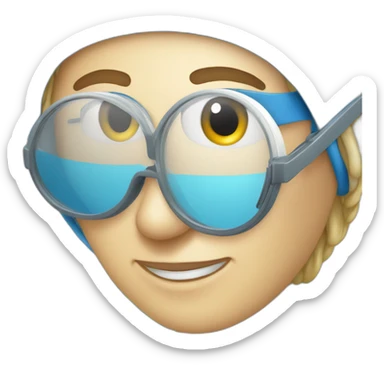 Personne qui nage avec un bonnet de natation bleu et des lunettes de natation  sticker