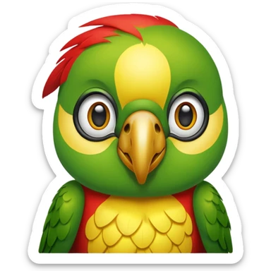Green parrot face which doing a 'yes sir' gesture sticker