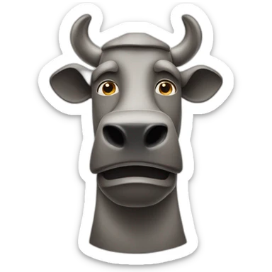 A moai cow sticker