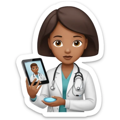 black maternal fetal medicine doctor performing fetal ultrasound sticker