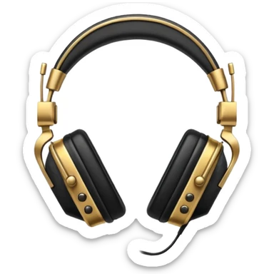 Icon of headphones with square ear pads in the Marshall style. sticker