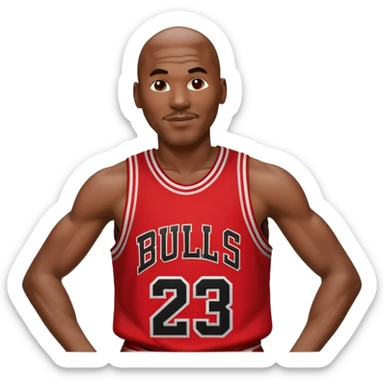 Michael Jordan wearing his Chicago bulls jersey number 23 sticker